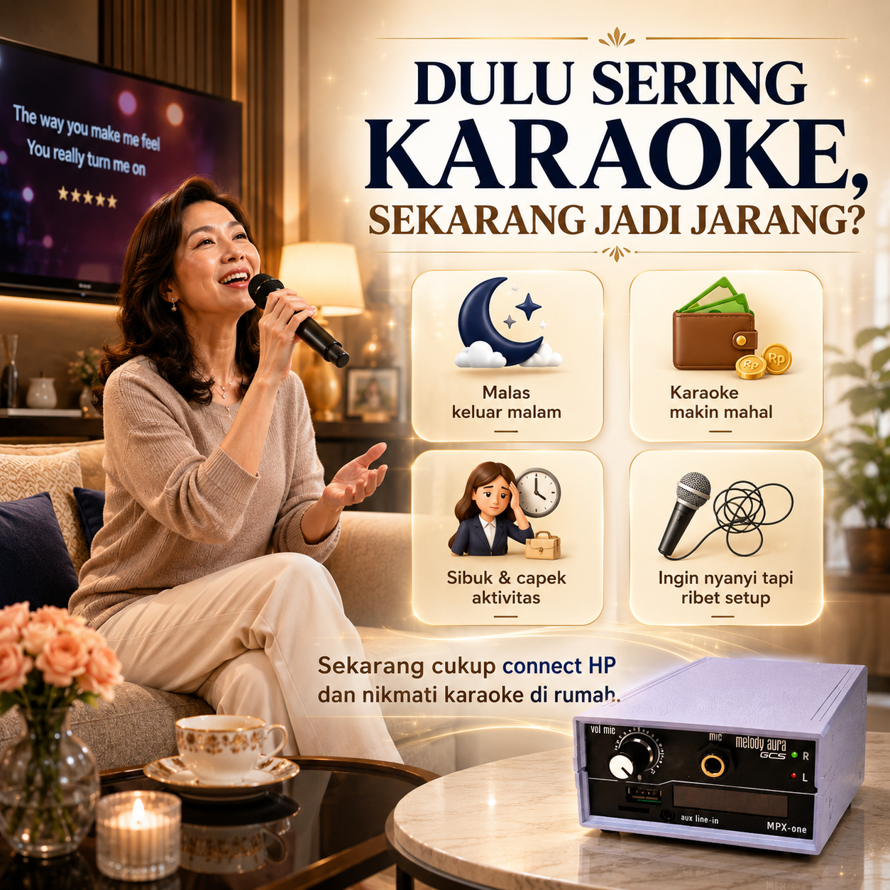 Dulu sering karaoke, tapi sekarang ada melodyaura